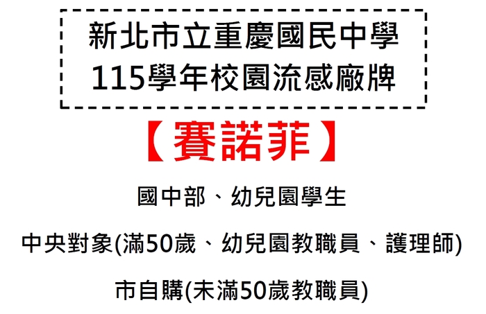 115學年校園流感廠牌